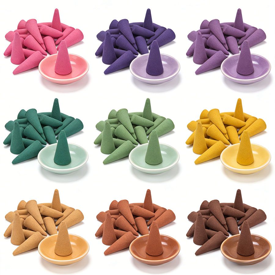 Home Fragrance Vanilla - Karışık kule şekilli tütsü konileri ve