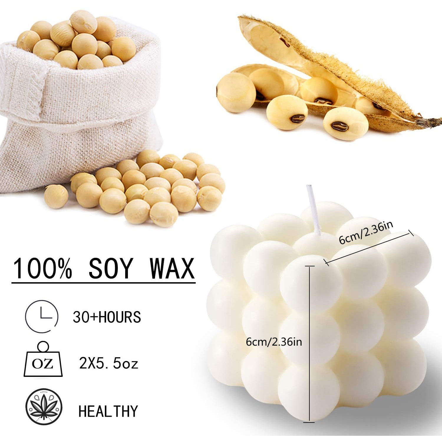2 Parça Beyaz Pembe Kabarcık M - Soy Wax Flake incelemesi ve fiyatı